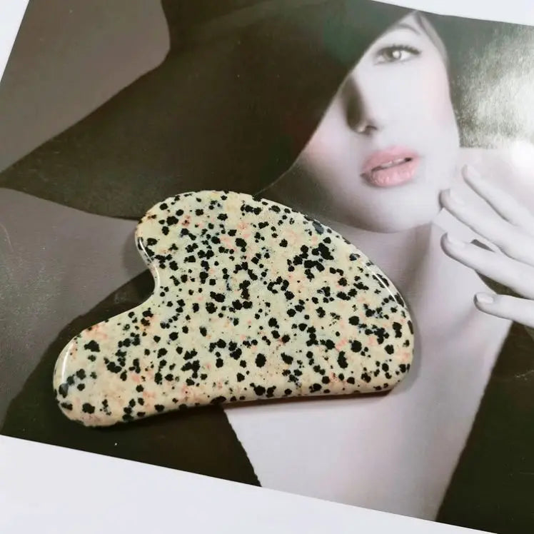 HZ Gua Sha Scraping Massage Face Dalmation jasper Jade Guasha Board Scraper Tool Natural Jade Rose Gua Sha Stone Board Massage