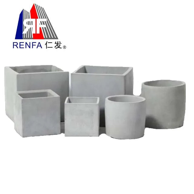 Nordic RF Style Simple Fashion Geometric Succulents Flower Pot Small Cement Primary Color Made From Silica Gel Moulds Product