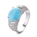 Larimar Designer Rings in Sterling Silver 925 Wholesale