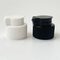 20-410 24/410 28-400 28-410 White Black Ribbed Skirt Snap-Top Dispensing Flip Cap
