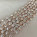 AA 16 Inch Freshwater Loose Pearls 100% Natural Big Baroque Shape 13-16 mm Width Pearl Beads Strand with Few Repairs