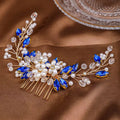 Wholesale New Design Bride Wedding Anniversary Engagement Gold Plated Alloy Luxury Pearl Crystal Claw Setting Hair Comb