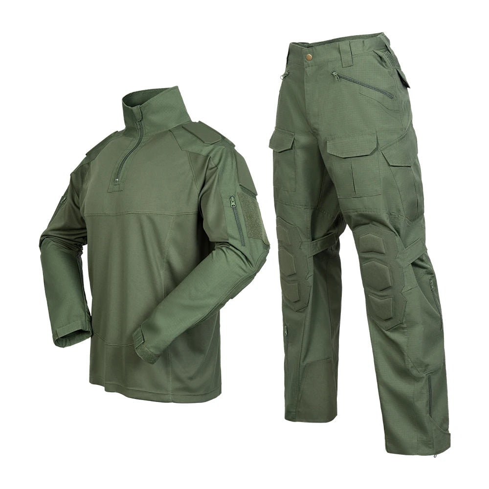Camouflage Tactical Uniform Frog Suit Cargo Pants Long Sleeve T-shirts Breathable Outdoor Use Men's FA6