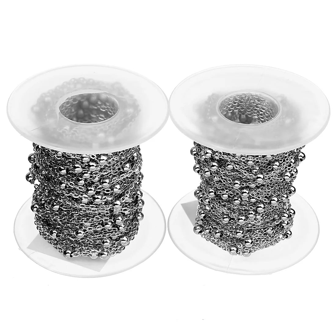 1.5mm 2mm Wide 4mm Beads Fashion Jewelry 10 Yards/Roll Gold Stainless Steel Chain Roll Necklace for Women Jewelry Making