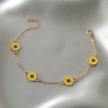 New Oil Dripping Sunflower Anklet Beach Foot Chain Personality Fashion Sunflower Daisy Anklet Jewelry