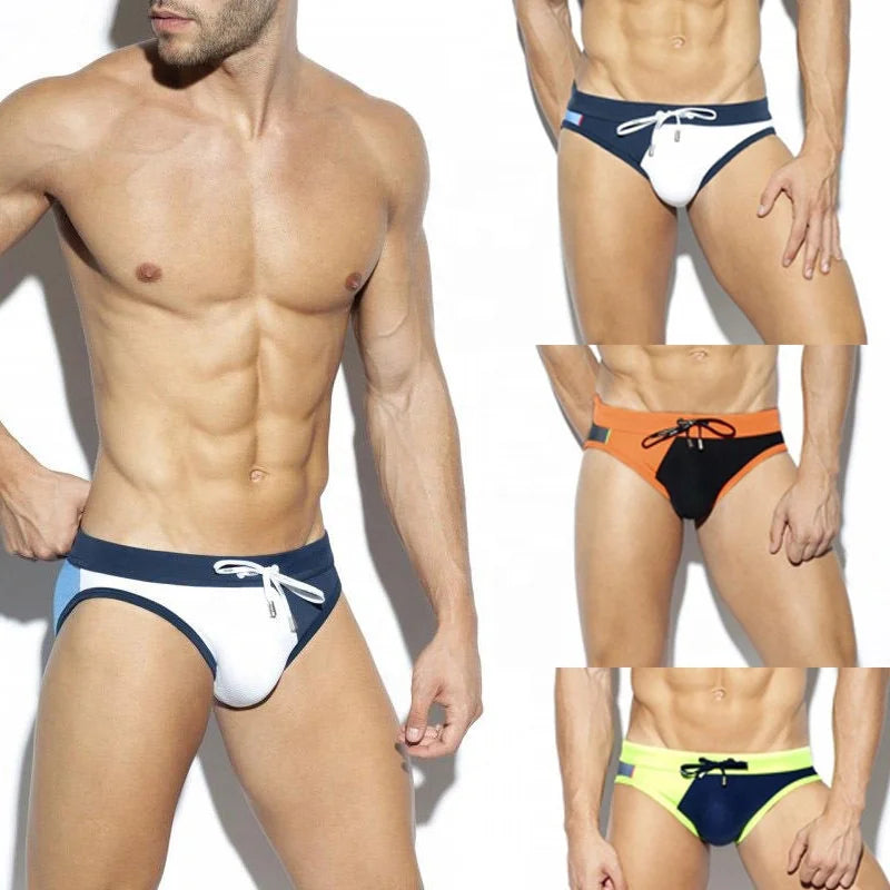 Best Men Swim Shorts Factory Custom Made Mens Briefs Swimming Shorts Low Waist Swimming Trunks