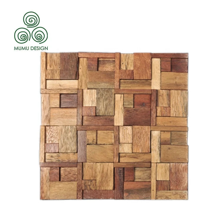 MUMU Unique Luxury Design Wall Wood Panel Solid Wooden Mosaics for Decor Interior Exterior