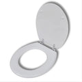 Bathroom & Kitchen White MDF Standard Soft Close Quick Release Closed Front Round Toilet Seat 17inch 1 Year Warranty for USA