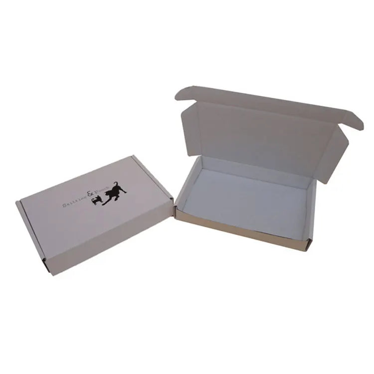 Custom Logo Printed Matte Black Corrugated E-Flute Carton Cardboard Shipping Mail Box with Spot UV Embossed Folding Box