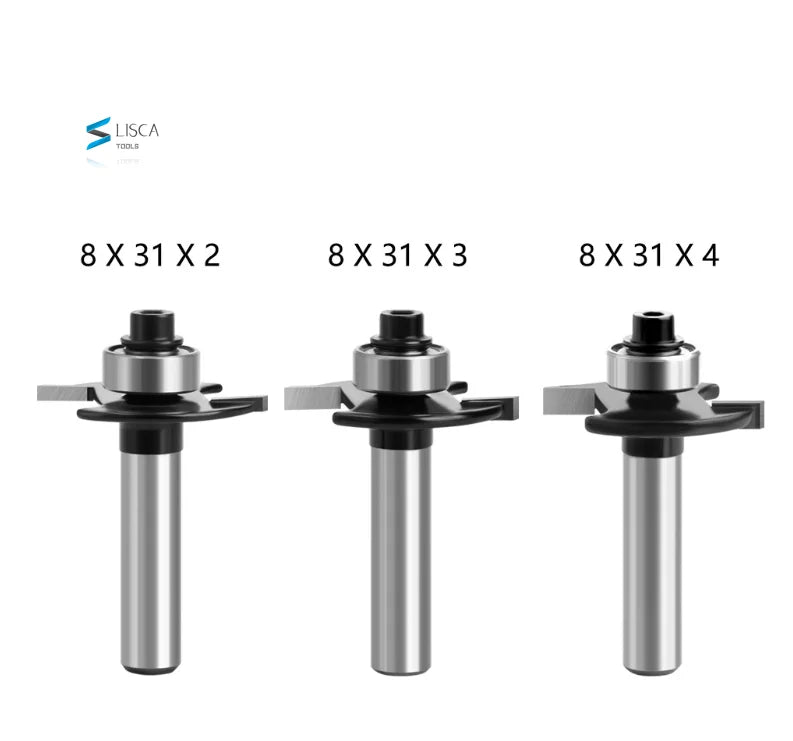 L-N294 8mm Shank T-Sloting Joint Slot Cutter Jointing Slotting Router Bit 2/3/4 Height Milling Cutter Woodworking