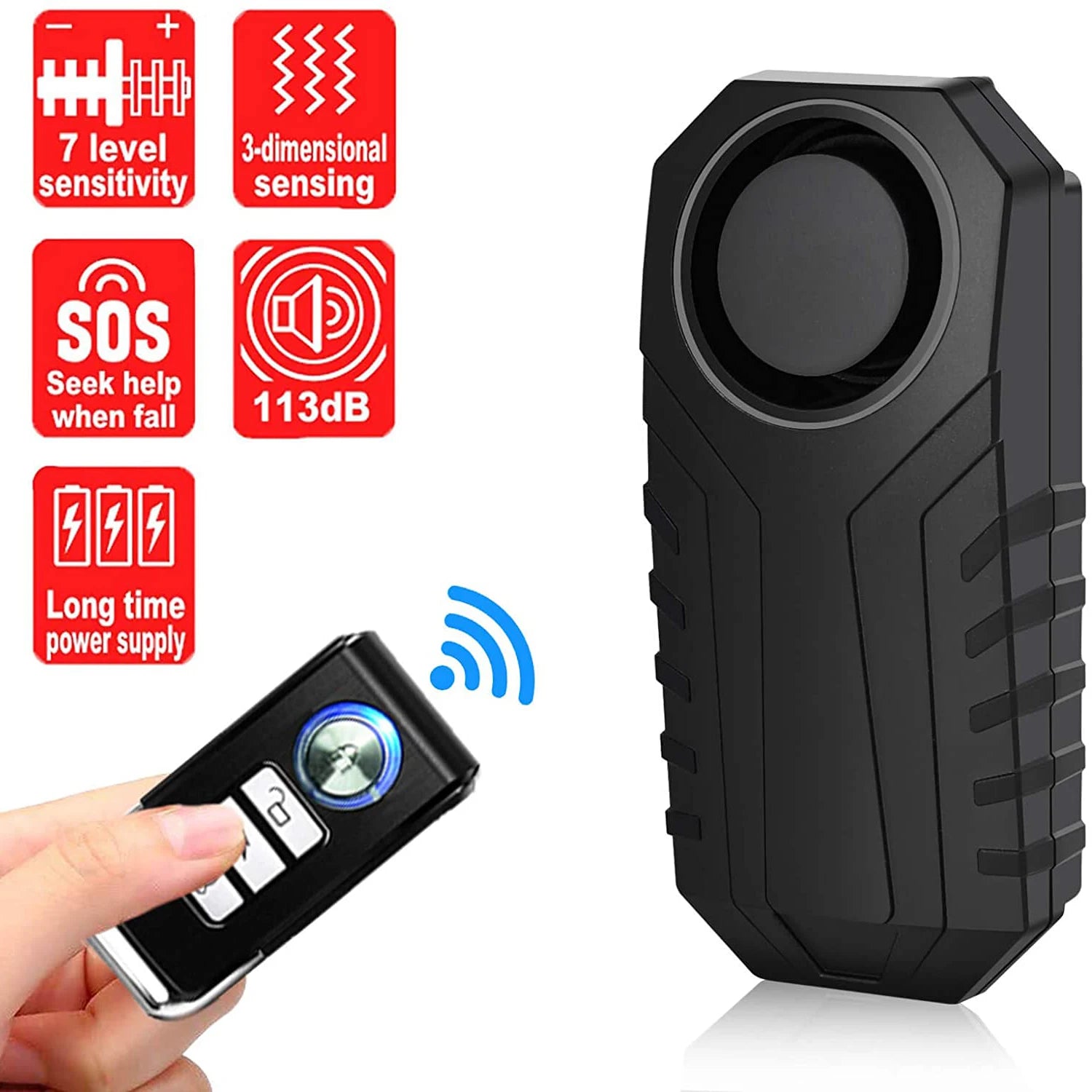 New Wireless Anti-theft Vibration Sensor Motorcycle Bicycle Bike Alarm Waterproof Security Door Window Security Alarm