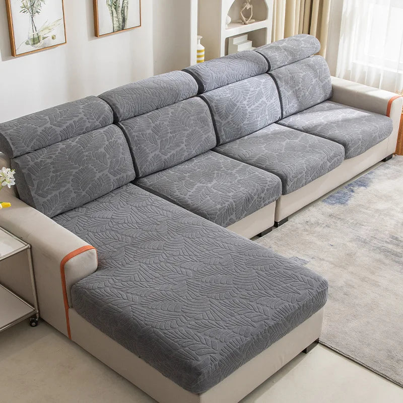 Customized Spandex Elastic Stretch 3 Seats Sectional Sofa Covers Universal Solid Pattern Modern Style All-inclusive