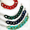 Fashion Colorful Acrylic/Resin/Lucite Letter Shape Hip Hop Unisex Bracelet with Plastic Chain-Versatile Jewelry Accessories