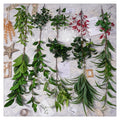 S07 Wall Decor Artificial Plant Ceiling Decoration Fake Leaves Branch Foliage Hanging Green Roof Wall Greenery Leaves Artificial