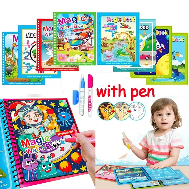 Other Outdoor Toys Children Early Education Toys Magical Book with Pen Water Drawing Montessori Toys Other Outdoor Toys