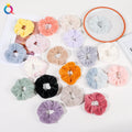 QIYUE Plush Fur Fluffy Scrunchies Chouchou Winter Autumn Hair Tie Ponytail Holder