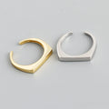 Wholesale Fashion 925 Sterling Silver Adjustable Plain Chic Ring with 18k Gold Plated Ring for Women Wear