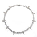 DY Hip Hop Black Panther Same Style Diamond Choker Wolf Tooth Necklace CZ Spring Clasp Tennis Chain