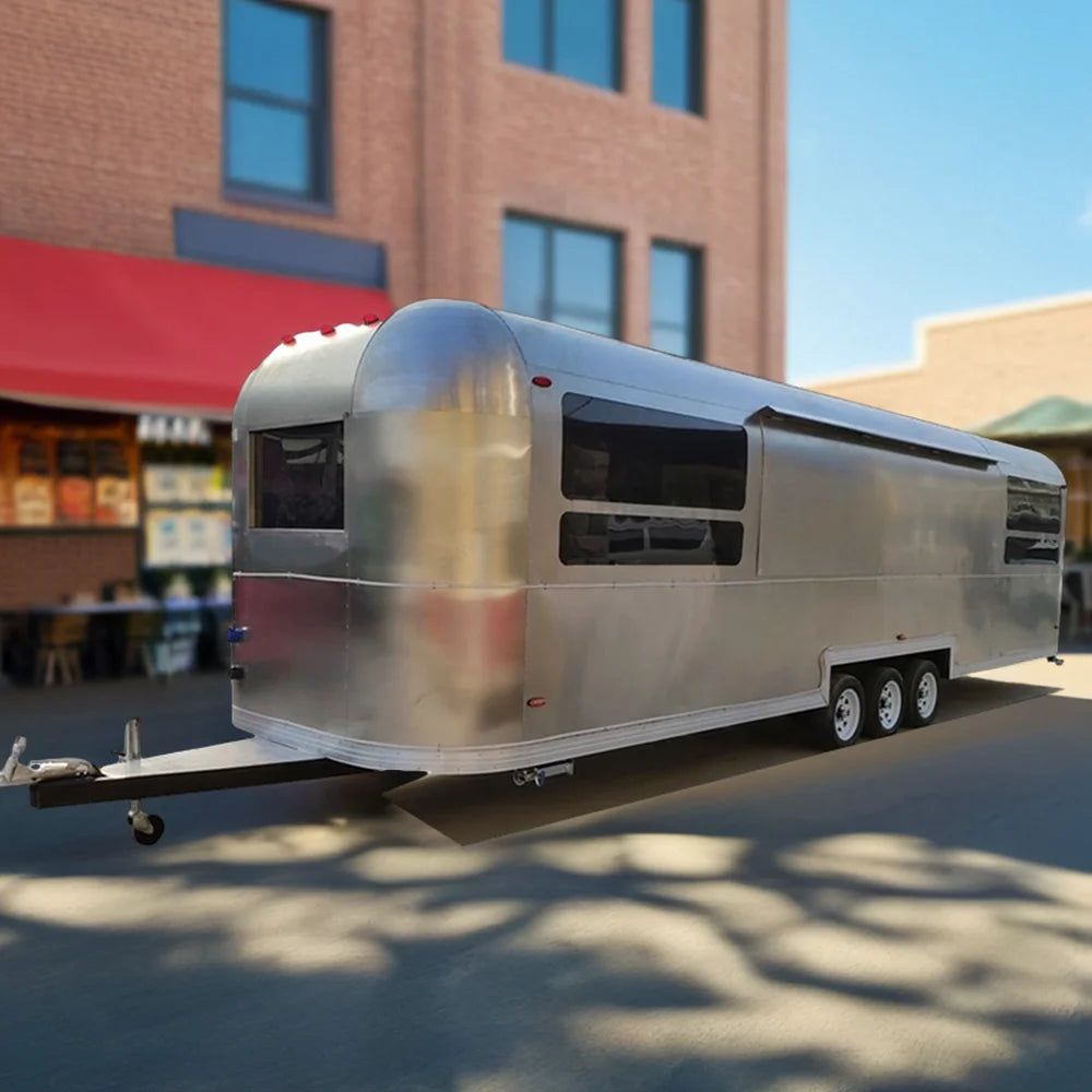 Stainless Steel Concession Catering Mobile Bar BBQ Food Trailer Fully Equipped Ice Cream Coffee Fast Food Truck for Sale