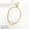 Fashion Stainless Steel Flexible Chain  Hawaiian Gold Plated Jewelry Pearl Charm