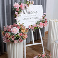Pink Flower Row Wedding Decoration Wedding Outdoor Decoration 3D Artificial Flower Background Wall pink Flower Row