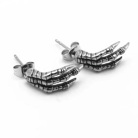 Hip Hop Classic Vintage Fashion Jewelry Stud Earrings Stainless Steel Hand Stud Earring