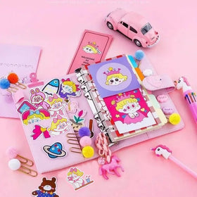 Creative Loose-Leaf Notebook Set Student Mini Kawaii Portable DIY Notepad School Stationery Supplies Journal Agenda Notebook