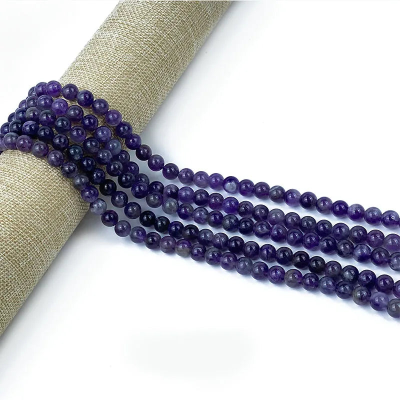 6mm 8mm 10mm Amethyst Natural and Craft Bracelet and Real Beaded Jewelry Making Men Gem Necklace Crystal Stone Bead