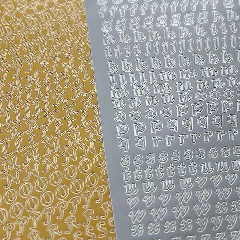 Metallic Gold Letter Vinyl Sticker Alphabet Handbook Decorative Stickers for School and Office