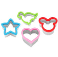 Home Kitchen Utensil Star Heart Mickey Dinosaur Shape Food Makers 4Pcs Stainless Steel Sandwich Cutter Set