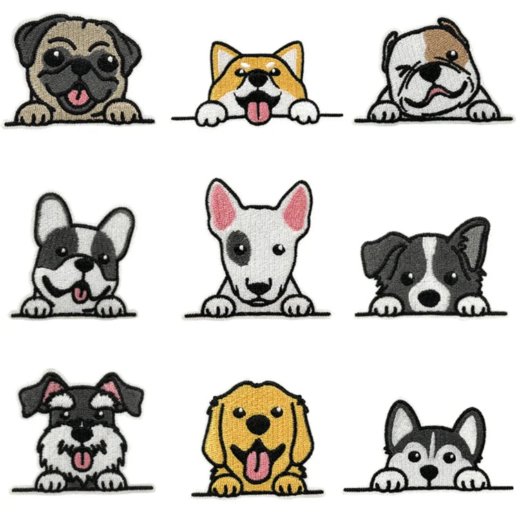 Custom Iron-On Embroidery Cute Various Dog Pet Patch for Kids