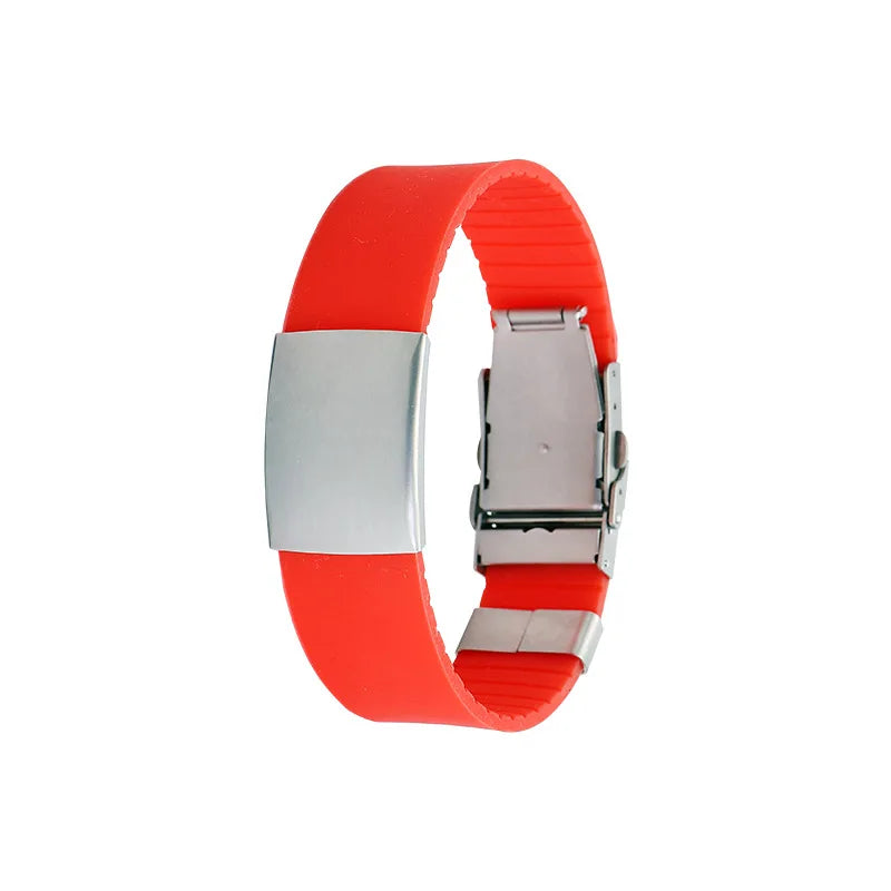 SOS ID Safety Wristbands Child Kids Anti Lost Wristband Children Wrist Band Personalize Engraved Silicone and Stainless Steel