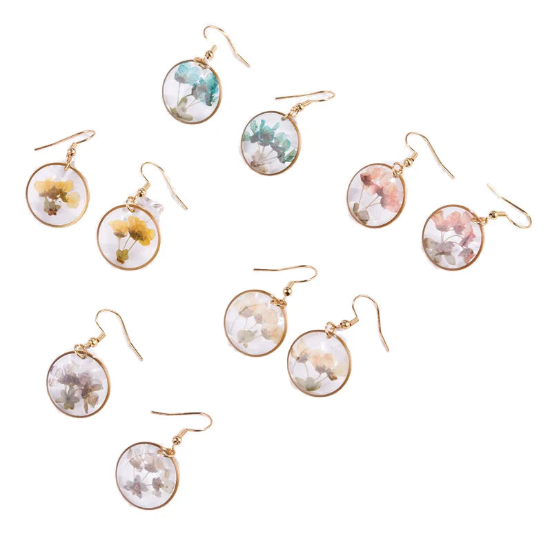 New Design Women Birth Resin Flower Stud Fashion Jewelry Stainless Steel Earrings Women Hair Accessories