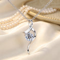 Tianyu Moissanite Necklace 925 Sterling Silver 5.0mm 6.5mm D VVS Mossanite Pendant Necklace for Women