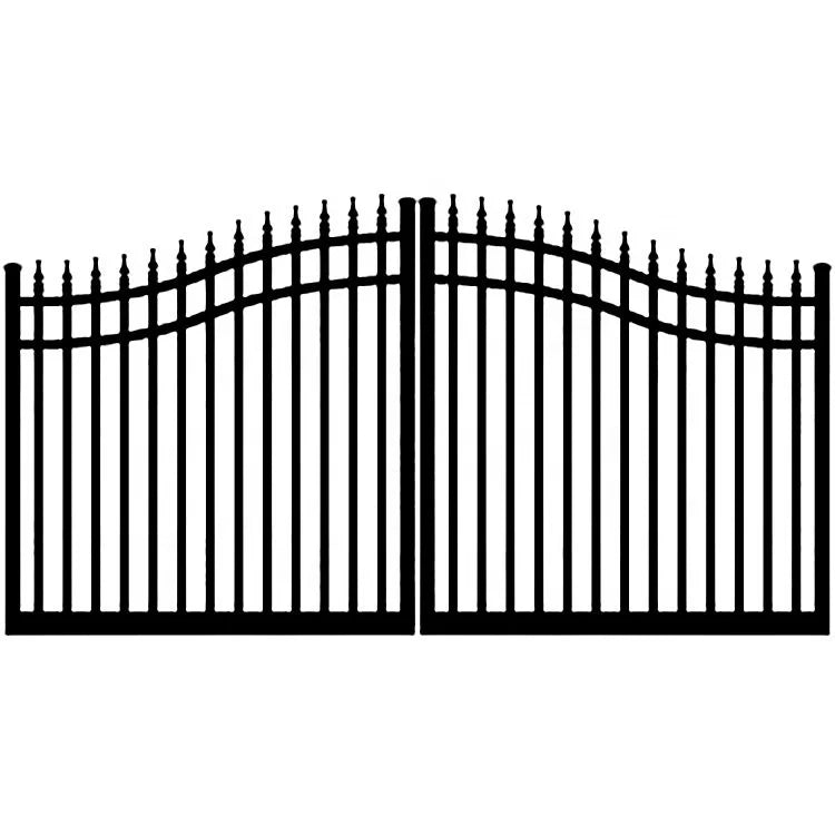 Popular Design Decorative Steel Driveway Gate and Fence with Galvanized and Powder Coating 3D Modeling Available