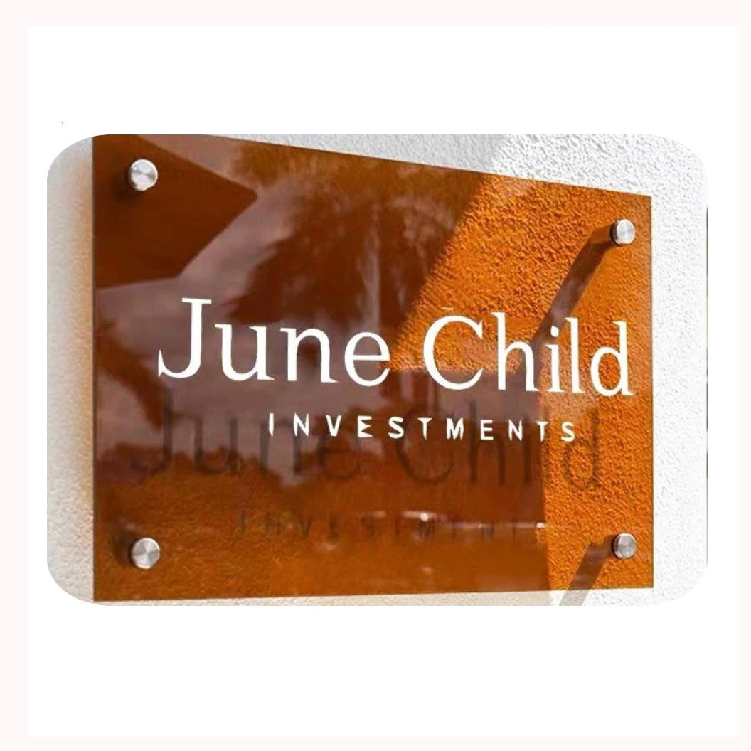 OUKE Custom Transparent Acrylic Room Number Doorplate Signs with Custom Logo ISO Certified Custom Sizes