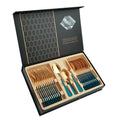 Hot Sale Party 36 Pcs Spoon Fork Flatware Set Stainless Steel Serving Spoon Green Gold Cutlery Set