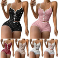 New Arrival Women's Casual Floral Pattern Shorts Pajamas Set Breathable Home Wear Summer Dress with Front Slit