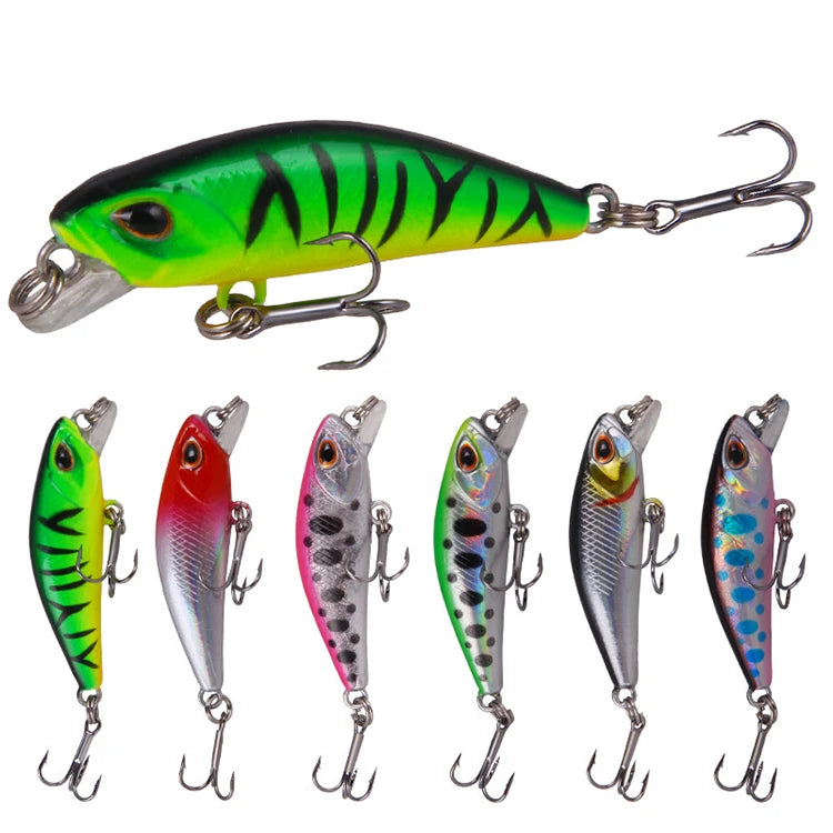 WEIHE Minnow Fishing Lures Hard Bait 4.5cm 3.5g Jig Wobbler Bass Pike Lure Plastic Artificial Baits for Fishing Tackle