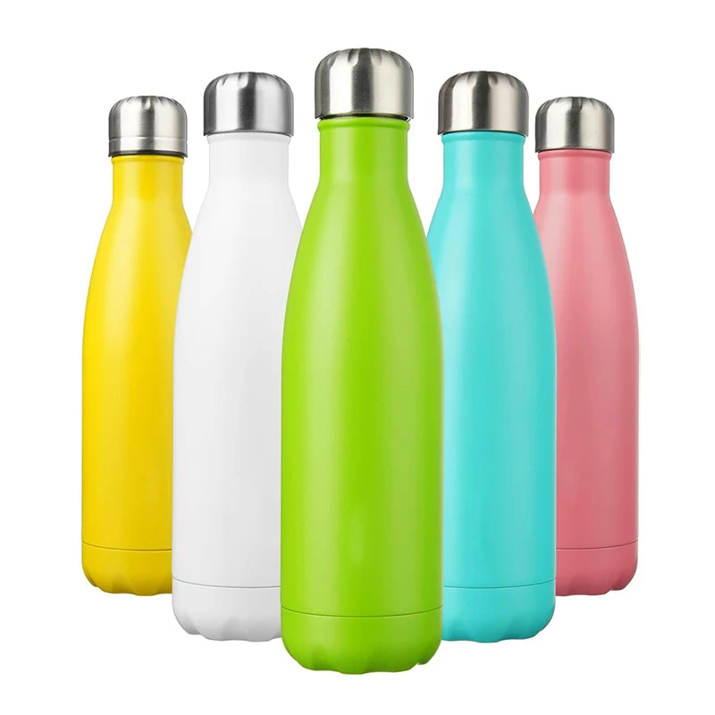 Promotional 500ml Double Wall Vacuum Insulated Flasks Sport Cola Thermal Bottle Cola Shape Stainless Steel Water Bottle