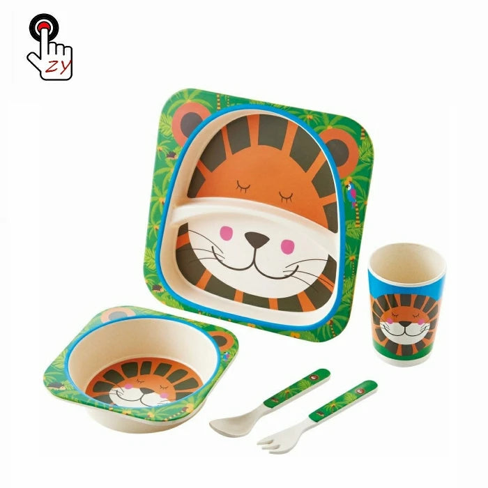 Biodegradabale Eco-Friendly Bamboo Fiber Kids Dinnerware Sets bamboo Fiber Dinner Set