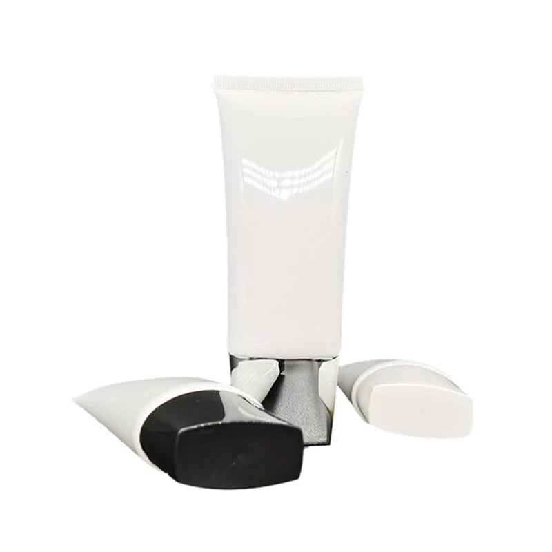 Empty Black Sunscreen Cream Tubes with Silver Lids Soft Squeeze Tubes with Gold Cap