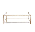 Modern Rectangle Coffee Table Bamboo Shaped Stainless Steel Frame Middle Table for Living Room Furniture Glass Centre Table Gold