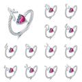 English Letters Design With Gradient Tourmaline Diamond Couple Ring for Lover Colorful Heart Zircon Open Adjustable Finger Ring