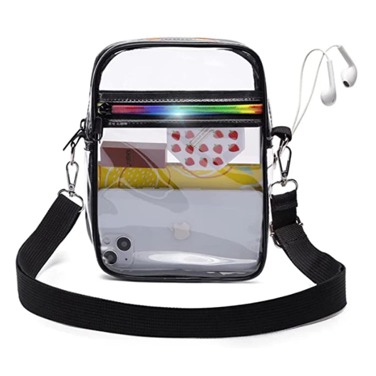 Stock Clear Concert Handbag Stadium PVC Crossbody Purse Bag for Men Shoulder Bags Custom Messenger Unisex Logo Letter CN;GUA