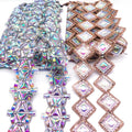 Carnival Costumes Gem Accessories Hot Fix Rhinestone Trimming Iron on Gemstone Applique Trimming for Carnival Hats or Headpieces