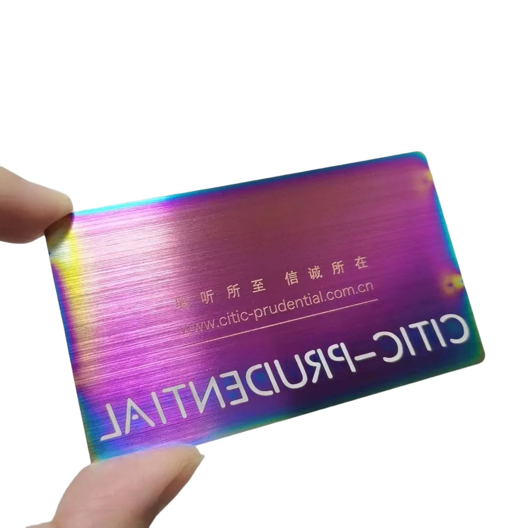 Laser Engraving Product Blank Stainless Steel Business Card Brushed Chameleon Plain Credit Card Size Metal Card