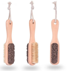 Foot File Callus Remover Wood Handle Foot Scrubber Feet Rasp Tools Pumice Stone and Foot Brush