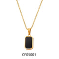 Fashion Jewelry 18K Gold Necklace Rectangle Shaped Necklace Women America Gift Chain Party Figure Necklaces Pendant