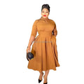New 2024 African American Ladies Dress with Pearl Detail Polyester Material Anti-Wrinkle Feature-Winter/Spring/Autumn Season